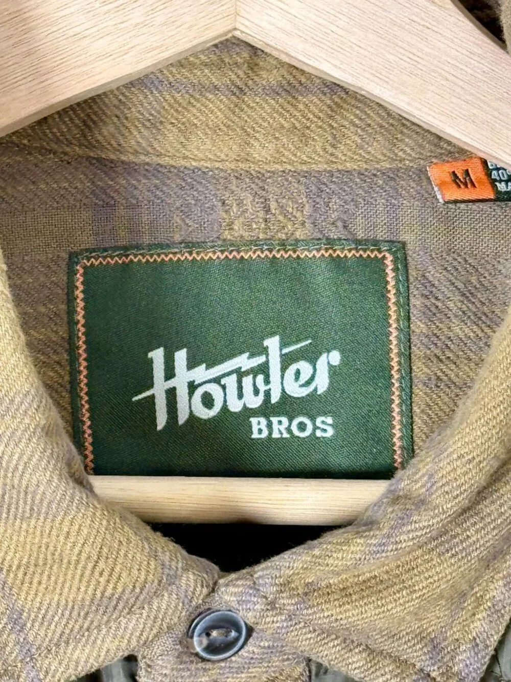 Howler Bros Men's Quintana Quilted Flannel Big Barrett Plaid Swamp Sz M